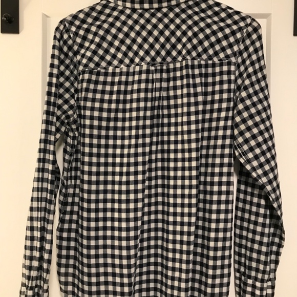 J Crew shirt, Size 12,  blue and white gingham pattern - Picture 2 of 3